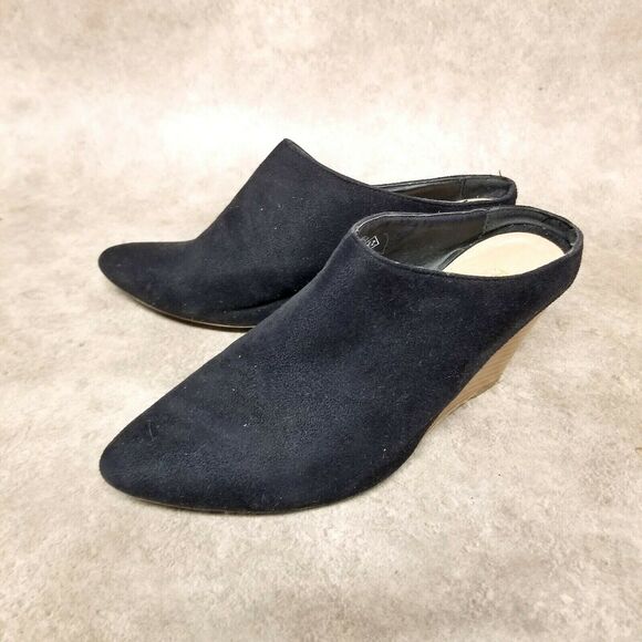Rampage Womens Kavi  Size 6.5 Black  Fabric Slip On 3" Wedge Heel Mules - Picture 7 of 10